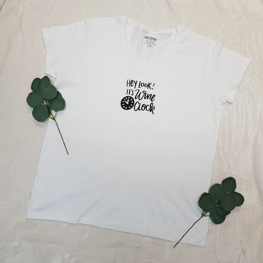 "Hey Look! It's Wine O' Clock" V-Neck T-Shirt